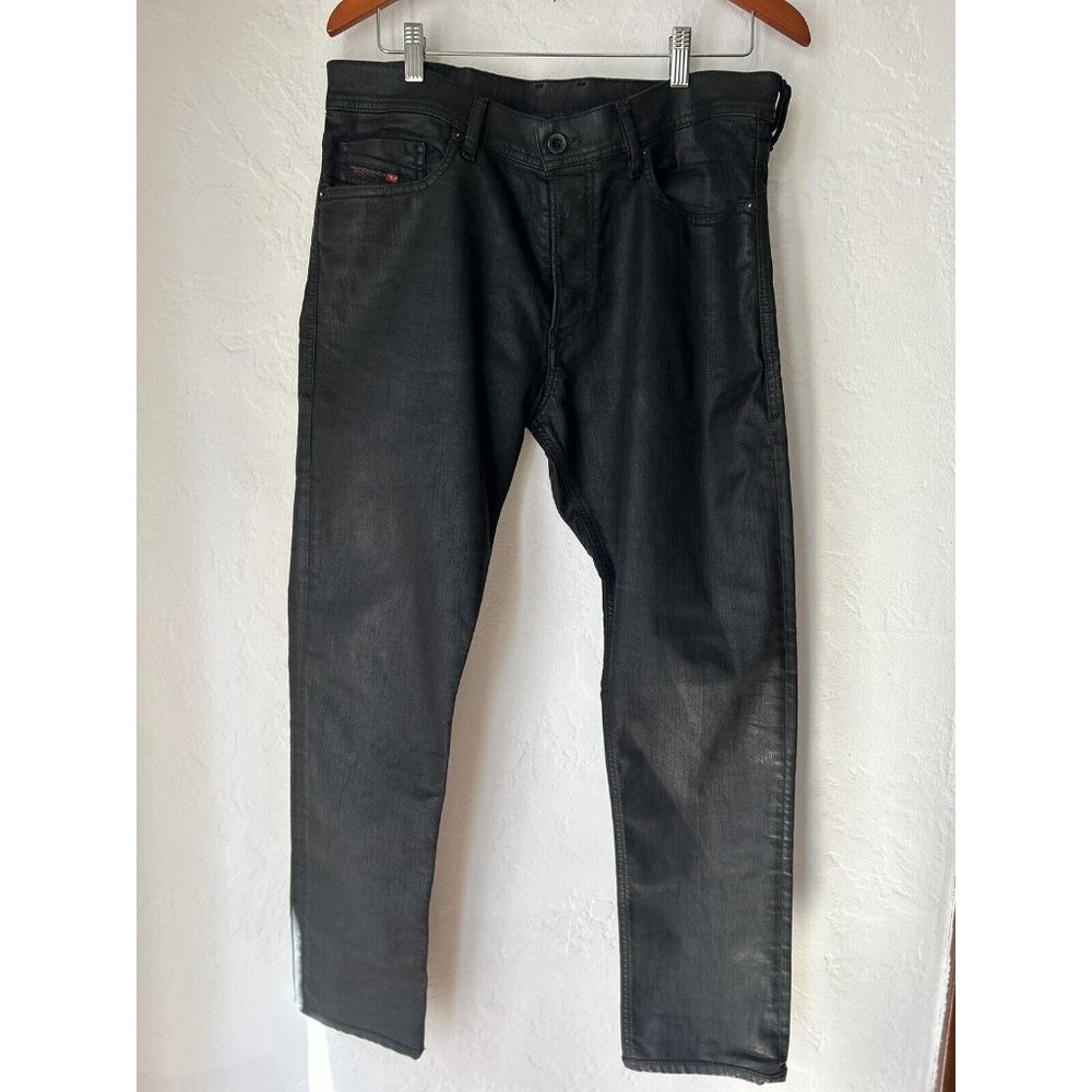 Diesel tepphar slim-carrot leather style jeans wash 0663Q stretch W32 L32